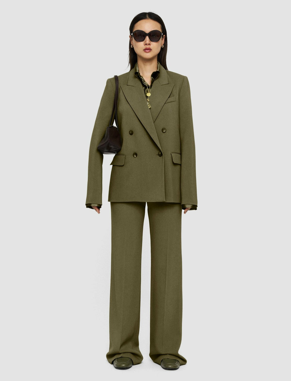 JOSEPH Fashion Women Jaden Comfort Cady Jacket Dark Olive