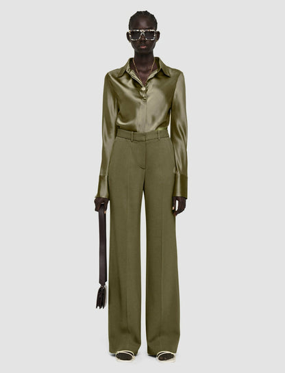 JOSEPH Fashion Women Comfort Cady Morissey Trousers Dark Olive