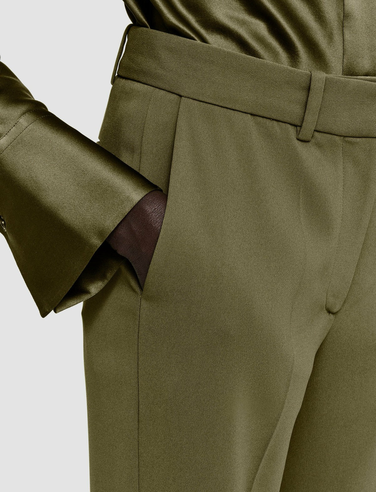 JOSEPH Fashion Women Comfort Cady Morissey Trousers Dark Olive