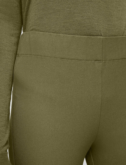 JOSEPH Fashion Women Gabardine Stretch Leggings Dark Olive