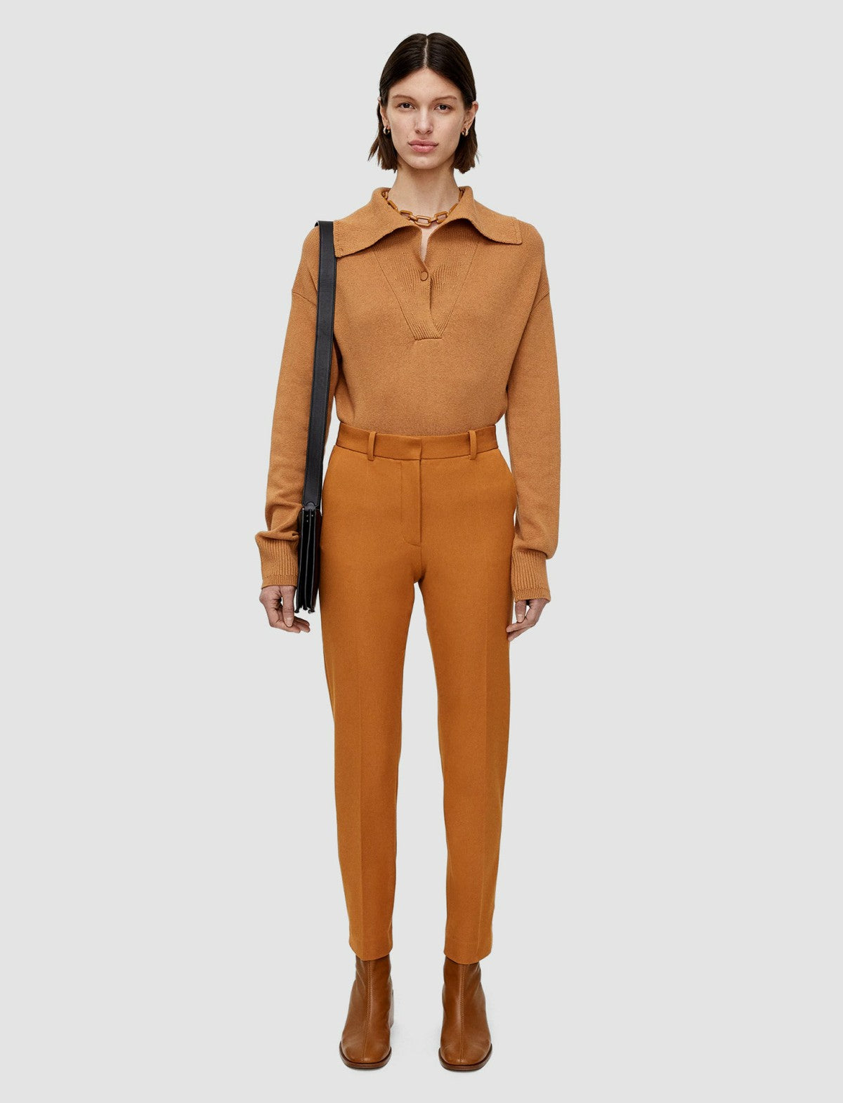 JOSEPH Fashion Women Coleman Gabardine Stretch Trousers Clay