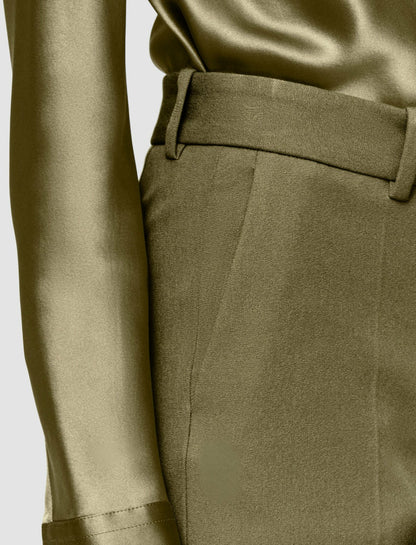 JOSEPH Fashion Women Coleman Gabardine Stretch Trousers Dark Olive