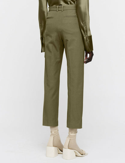 JOSEPH Fashion Women Coleman Gabardine Stretch Trousers Dark Olive