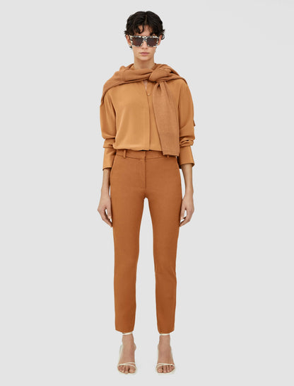 JOSEPH Fashion Women New Eliston Gabardine Stretch Trousers Clay