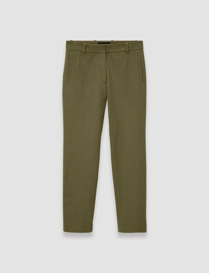 JOSEPH Fashion Women New Eliston Gabardine Stretch Trousers Dark Olive