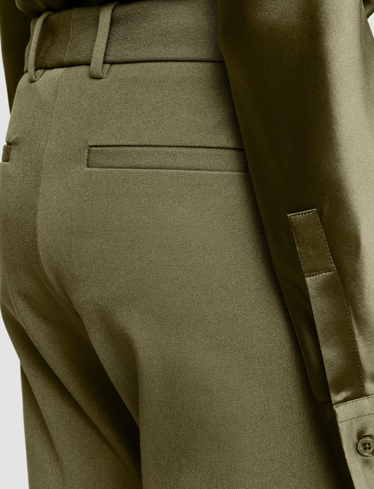JOSEPH Fashion Women New Eliston Gabardine Stretch Trousers Dark Olive