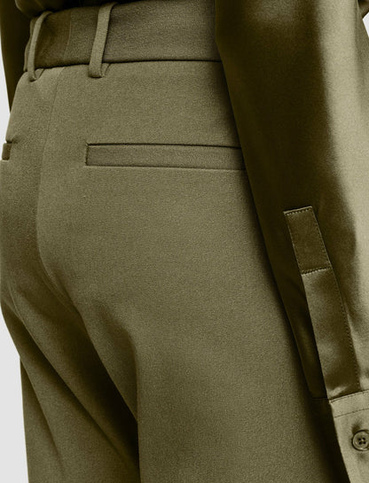 JOSEPH Fashion Women New Eliston Gabardine Stretch Trousers Dark Olive
