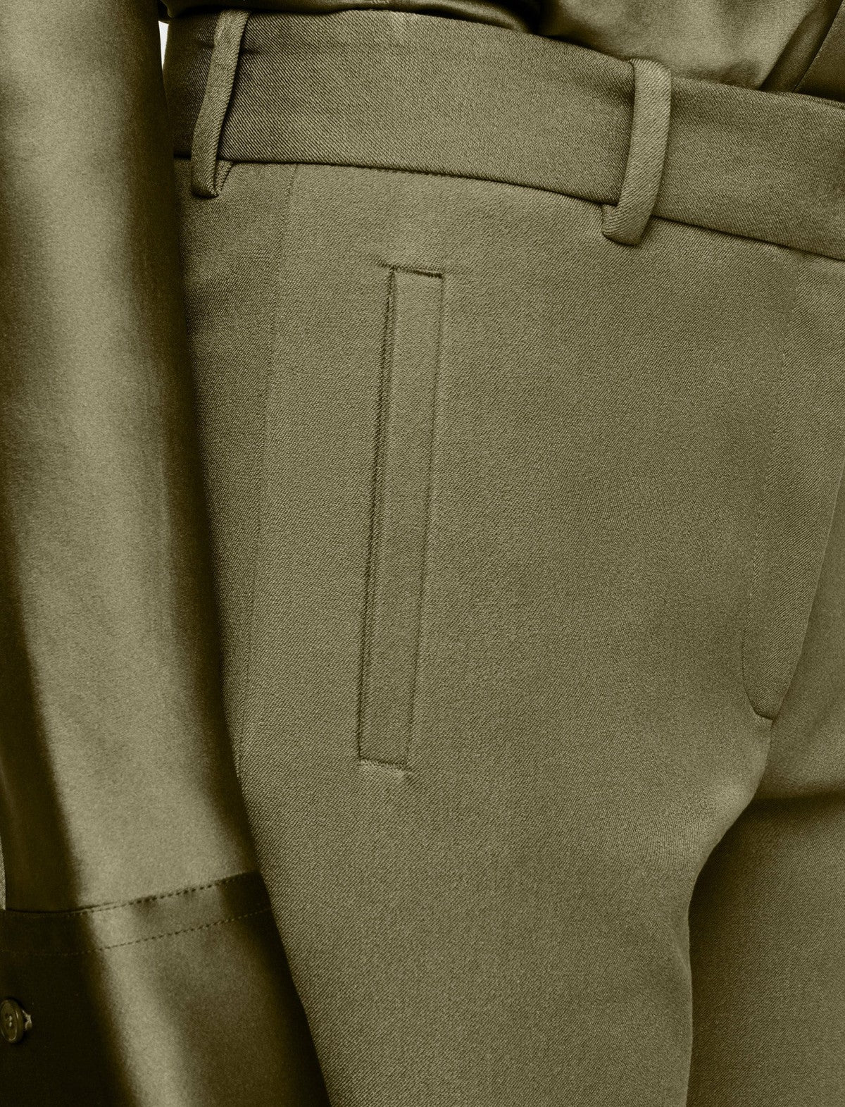 JOSEPH Fashion Women New Eliston Gabardine Stretch Trousers Dark Olive
