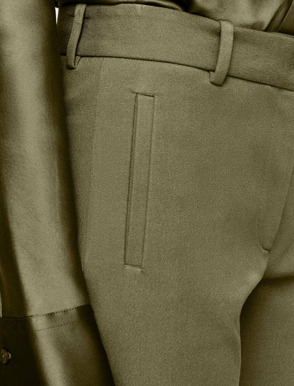 JOSEPH Fashion Women New Eliston Gabardine Stretch Trousers Dark Olive