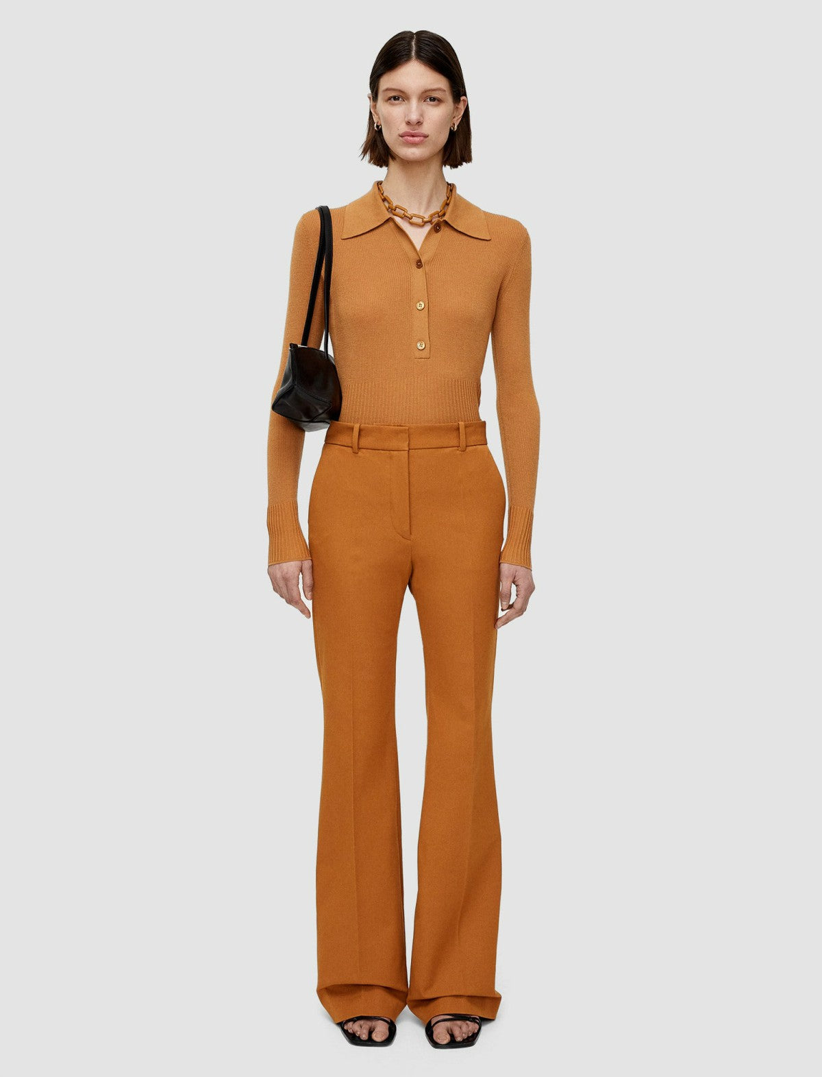 JOSEPH Fashion Women Tafira Gabardine Stretch Trousers Clay