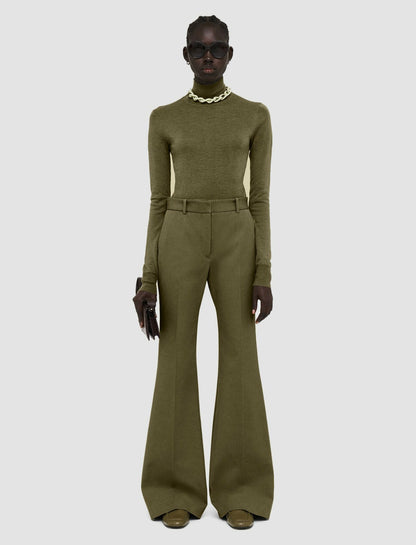 JOSEPH Fashion Women Tafira Gabardine Stretch Trousers Dark Olive