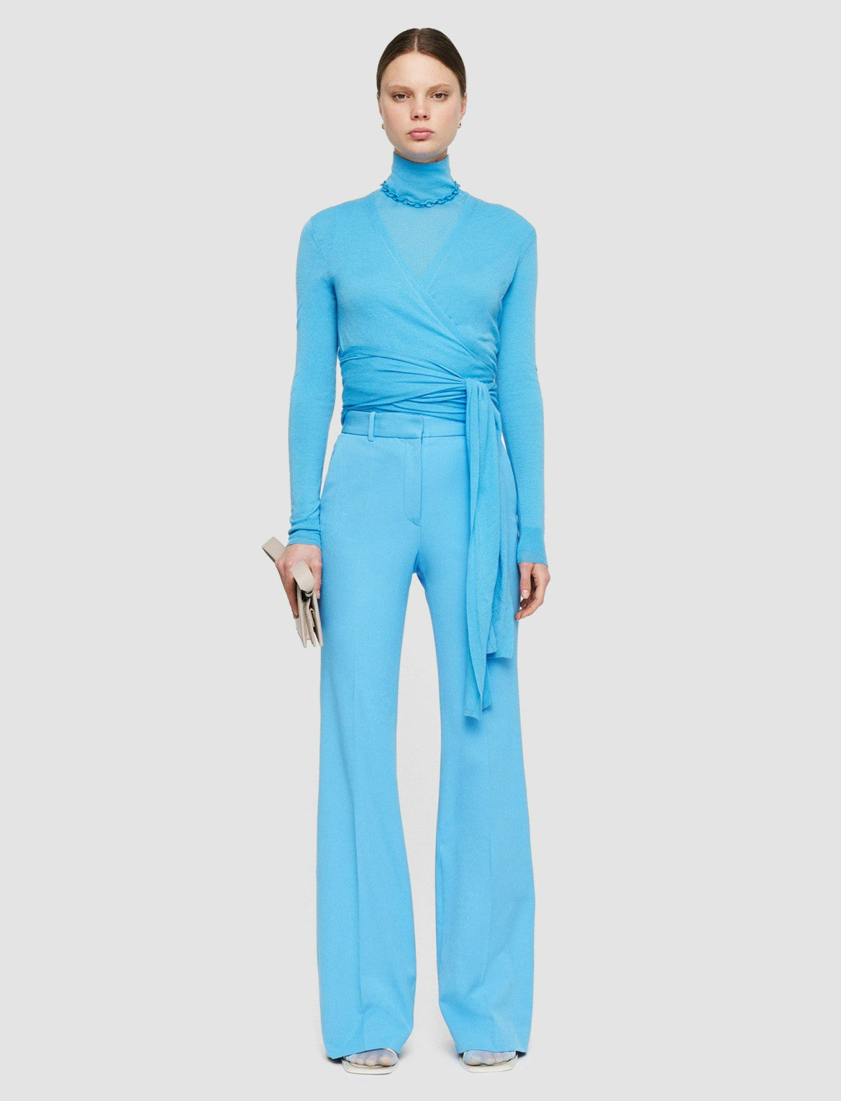 JOSEPH Fashion Women Tafira Gabardine Stretch Trousers Dark Arctic