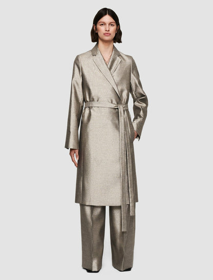 JOSEPH Fashion Women Textured Metallic Clotilde Coat Metallic Spark