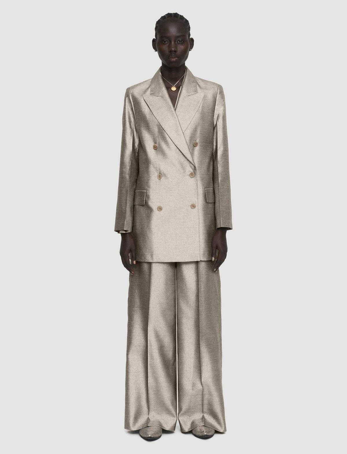 JOSEPH Fashion Women Textured Metallic Chapone Jacket Metallic Spark