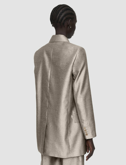 JOSEPH Fashion Women Textured Metallic Chapone Jacket Metallic Spark