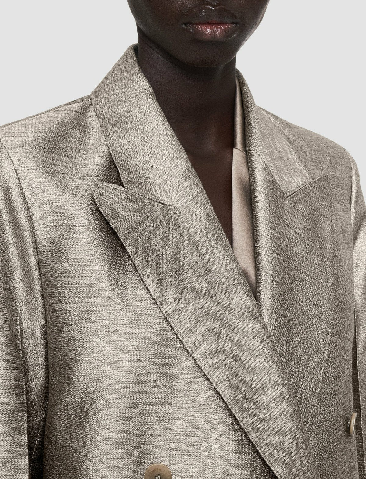 JOSEPH Fashion Women Textured Metallic Chapone Jacket Metallic Spark