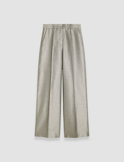 JOSEPH Fashion Women Textured Metallic Alana Trousers Metallic Spark