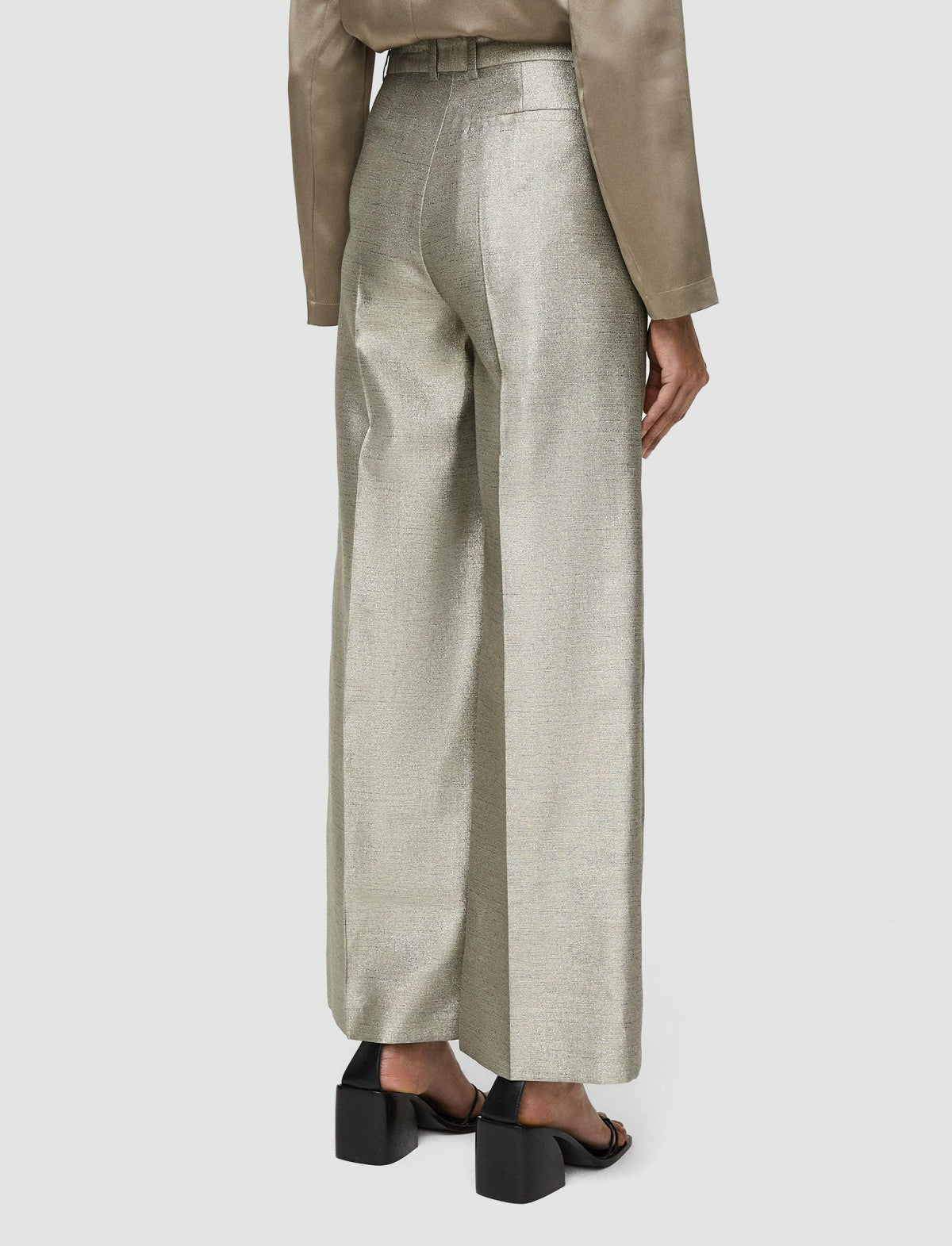 JOSEPH Fashion Women Textured Metallic Alana Trousers Metallic Spark