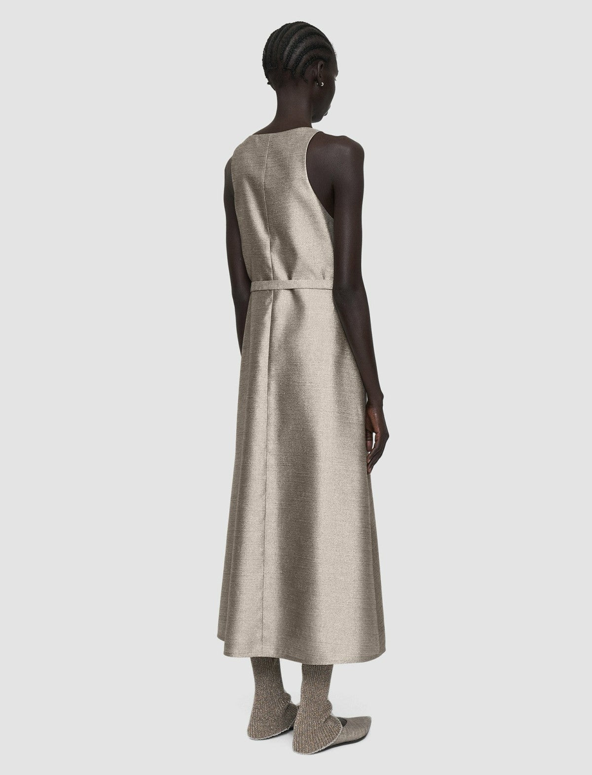 JOSEPH Fashion Women Textured Metallic Desiree Dress Metallic Spark