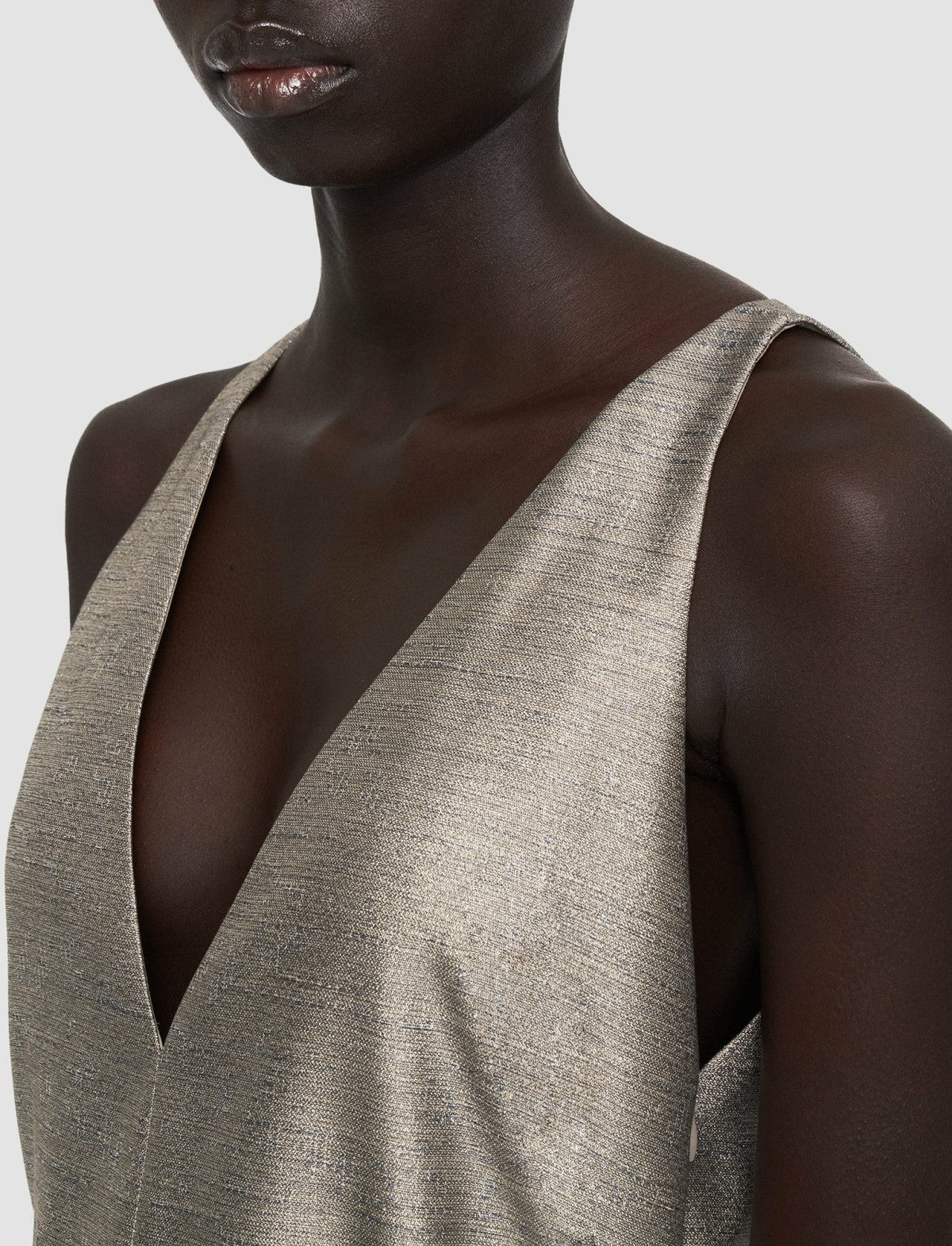 JOSEPH Fashion Women Textured Metallic Desiree Dress Metallic Spark
