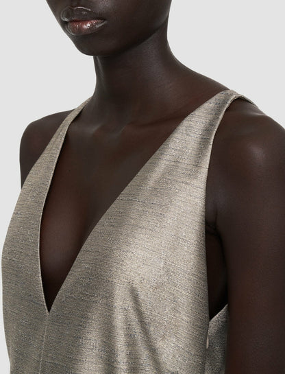 JOSEPH Fashion Women Textured Metallic Desiree Dress Metallic Spark