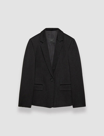 JOSEPH Fashion Women Textured Viscose Joaquim Jacket Black