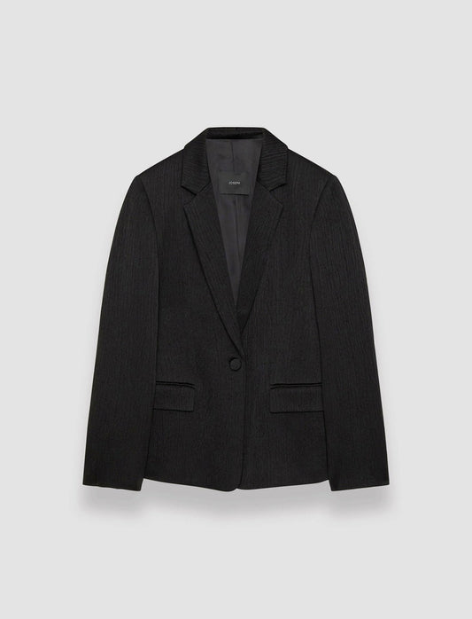 JOSEPH Fashion Women Textured Viscose Joaquim Jacket Black