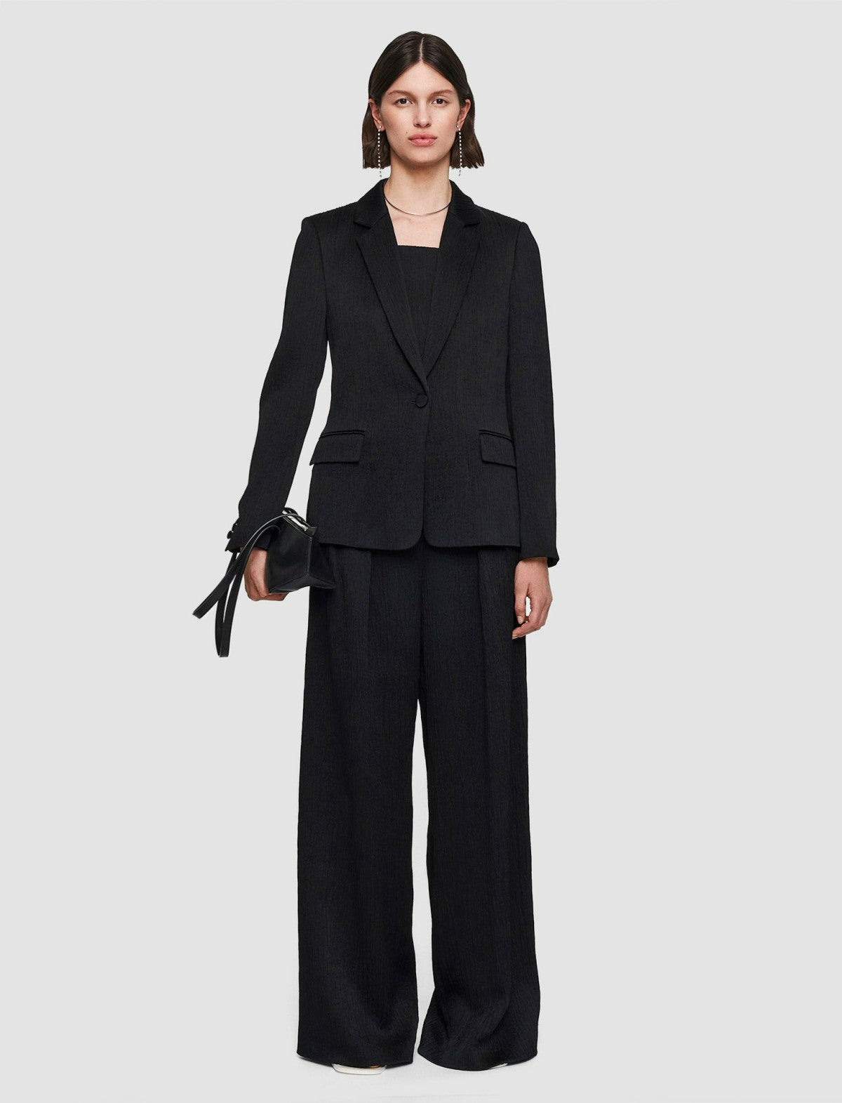 JOSEPH Fashion Women Textured Viscose Joaquim Jacket Black