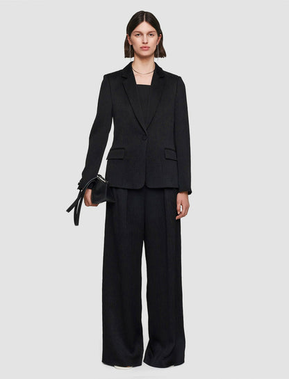 JOSEPH Fashion Women Textured Viscose Joaquim Jacket Black