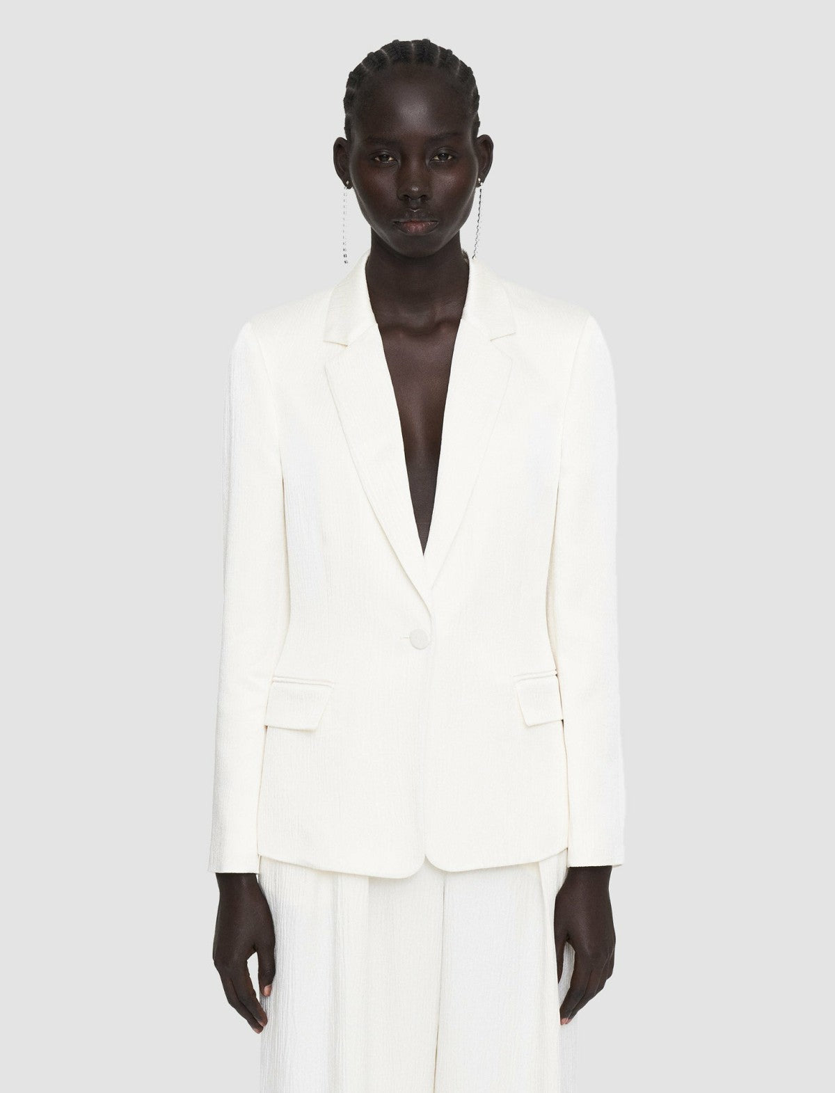 JOSEPH Fashion Women Textured Viscose Joaquim Jacket Ivory
