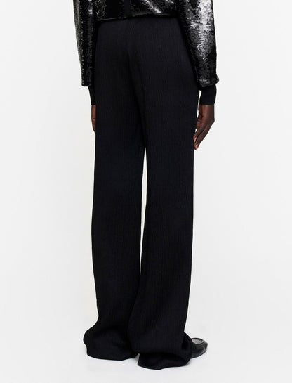 JOSEPH Fashion Women Textured Viscose Morissey Trousers Black