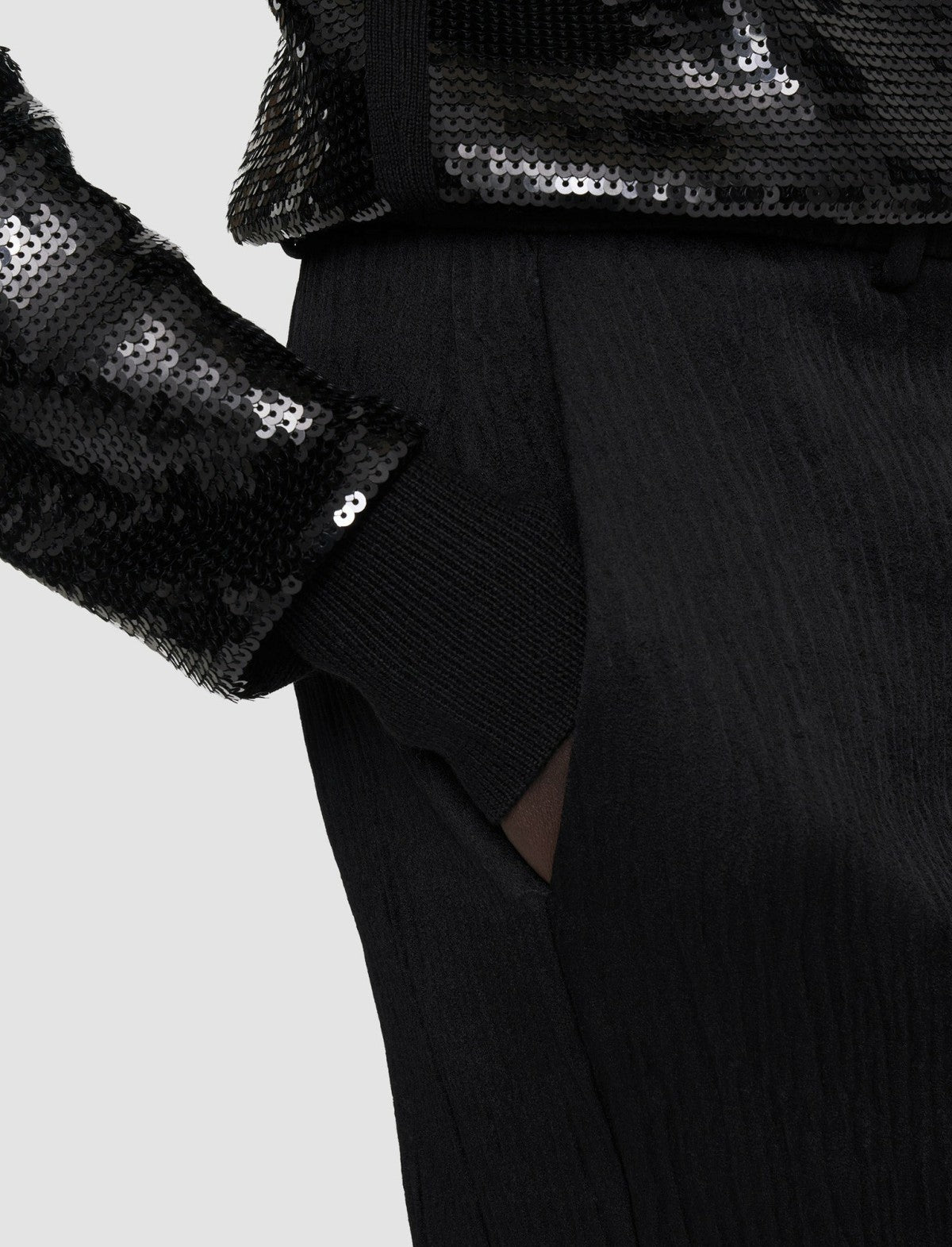 JOSEPH Fashion Women Textured Viscose Morissey Trousers Black