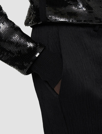 JOSEPH Fashion Women Textured Viscose Morissey Trousers Black