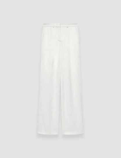 JOSEPH Fashion Women Textured Viscose Morissey Trousers Ivory