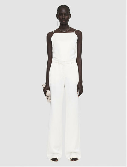 JOSEPH Fashion Women Textured Viscose Morissey Trousers Ivory