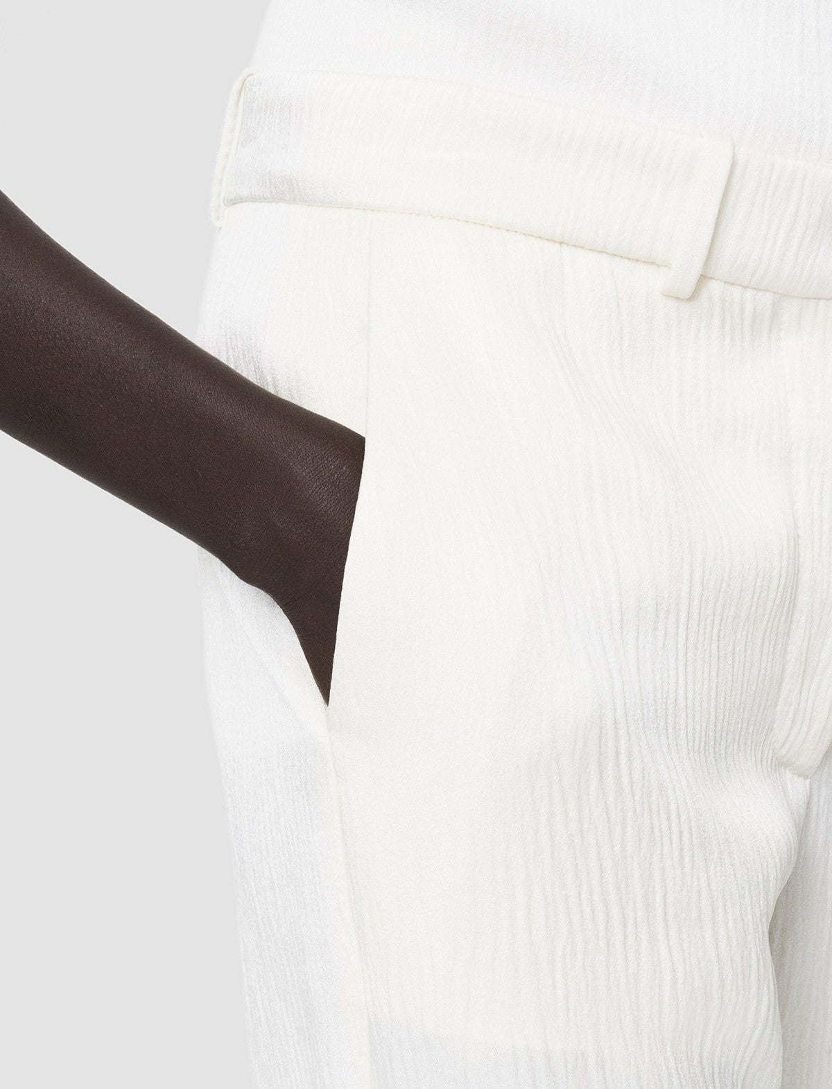 JOSEPH Fashion Women Textured Viscose Morissey Trousers Ivory