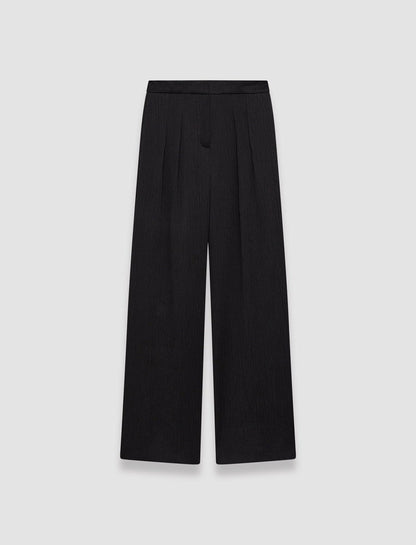 JOSEPH Fashion Women Textured Viscose Talma Trousers Black