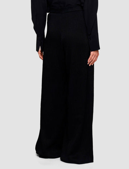JOSEPH Fashion Women Textured Viscose Talma Trousers Black