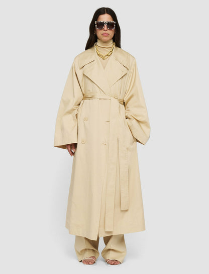 JOSEPH Fashion Women Fluid Rainwear Cambrai Coat Safari