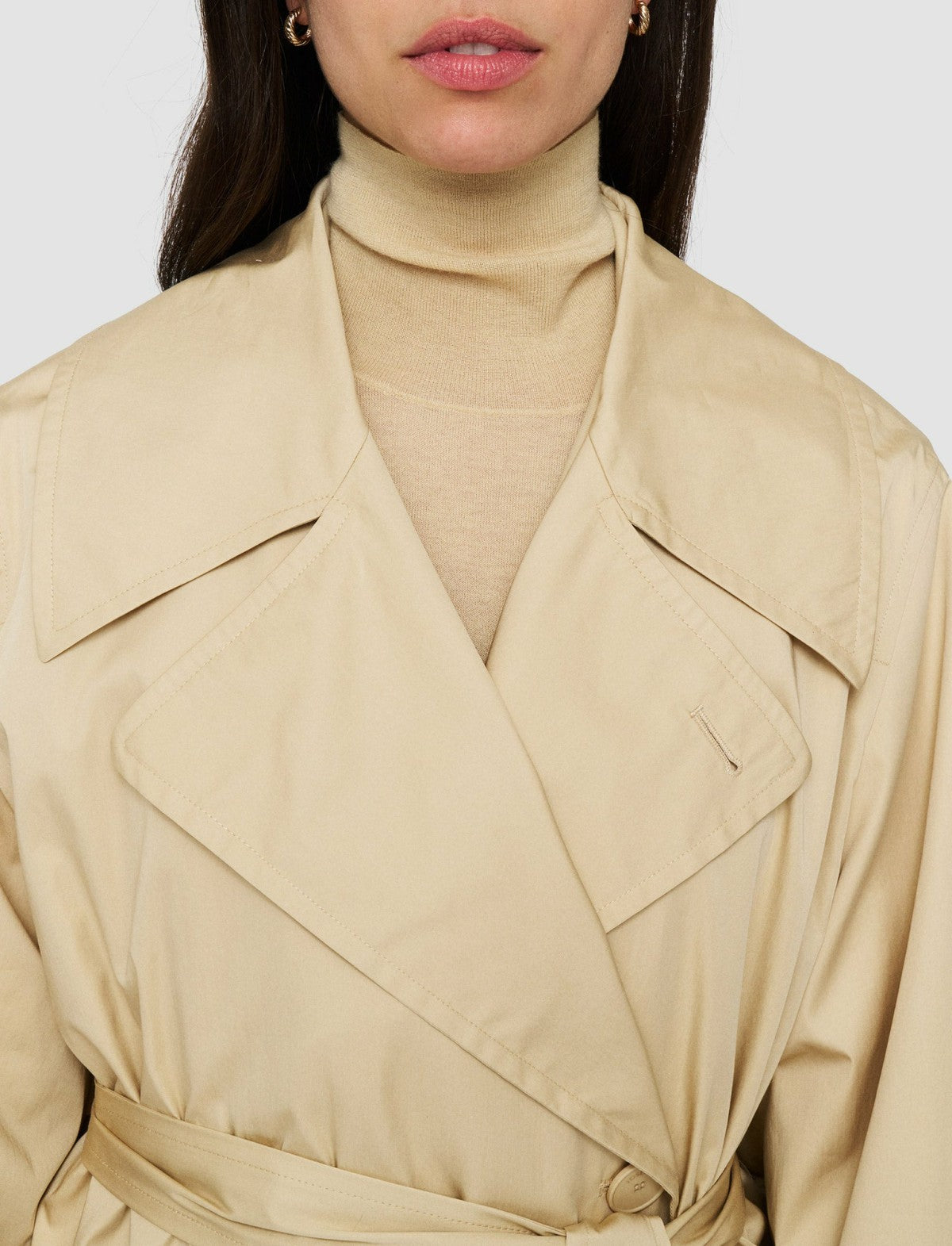 JOSEPH Fashion Women Fluid Rainwear Cambrai Coat Safari
