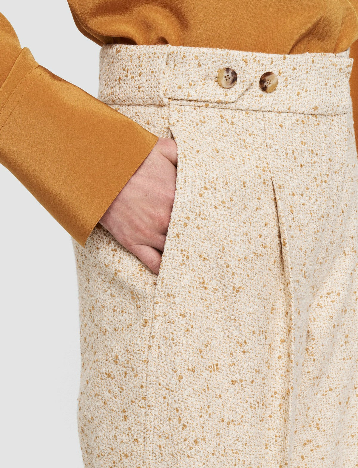 JOSEPH Fashion Women Tweed Timothy Trousers Ivory/Clay