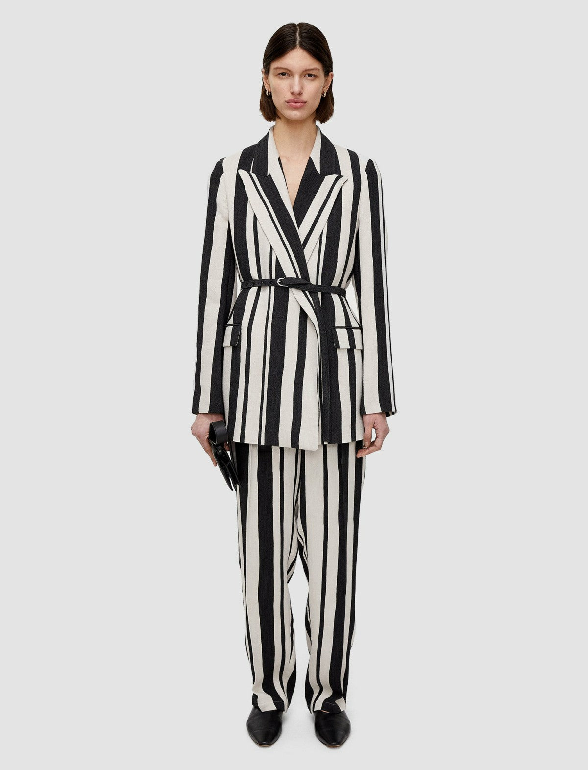 JOSEPH Fashion Women Joseph Stripe Jenner Jacket Oyster White/ Black