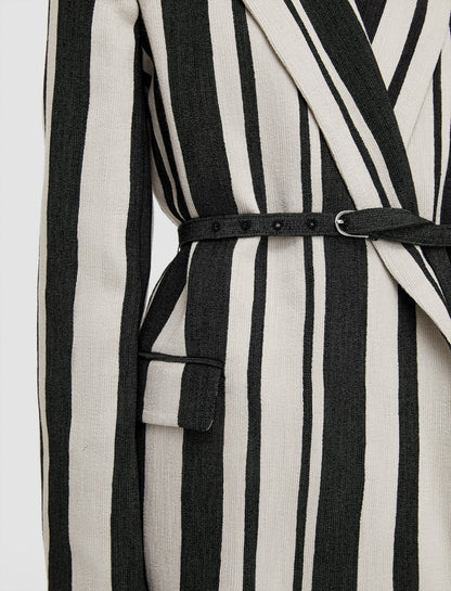 JOSEPH Fashion Women Joseph Stripe Jenner Jacket Oyster White/ Black
