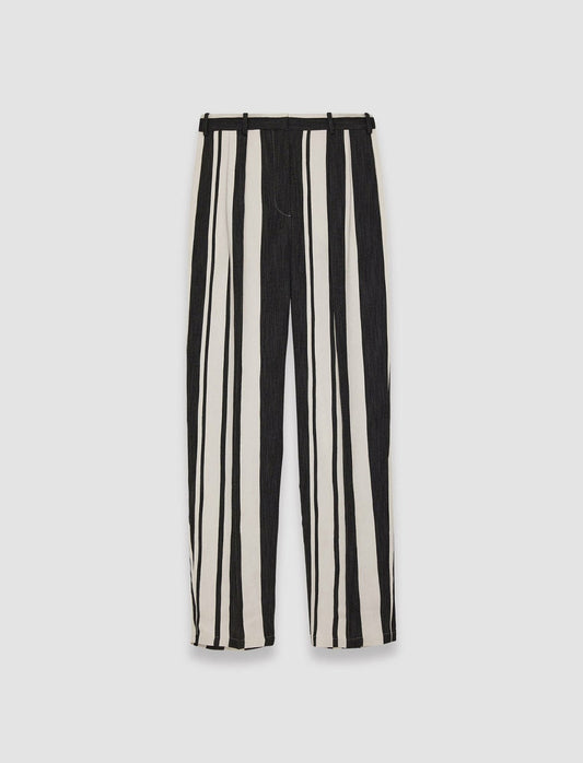 JOSEPH Fashion Women Joseph Stripe Buckley Trousers Oyster White/ Black