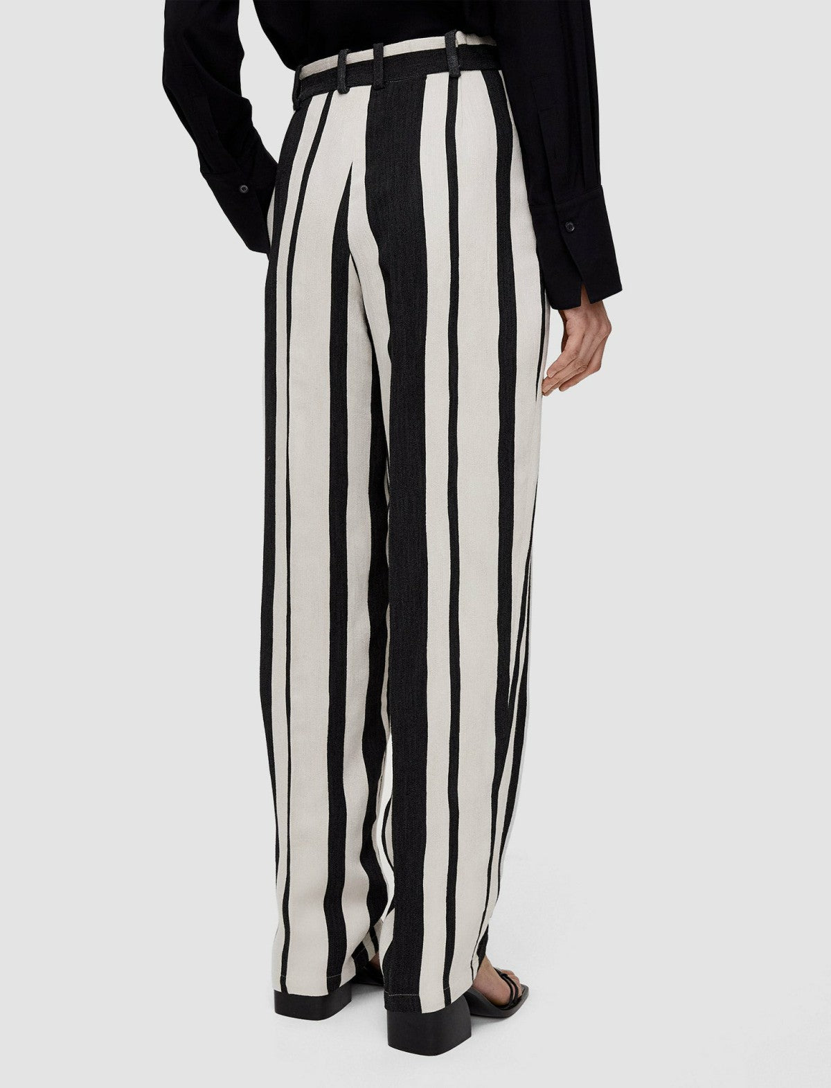 JOSEPH Fashion Women Joseph Stripe Buckley Trousers Oyster White/ Black