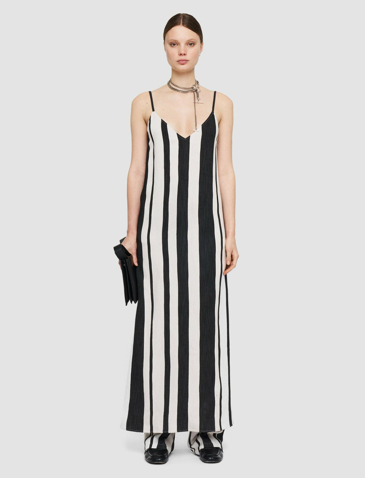 JOSEPH Fashion Women Joseph Stripe Dalou Dress Oyster White/ Black