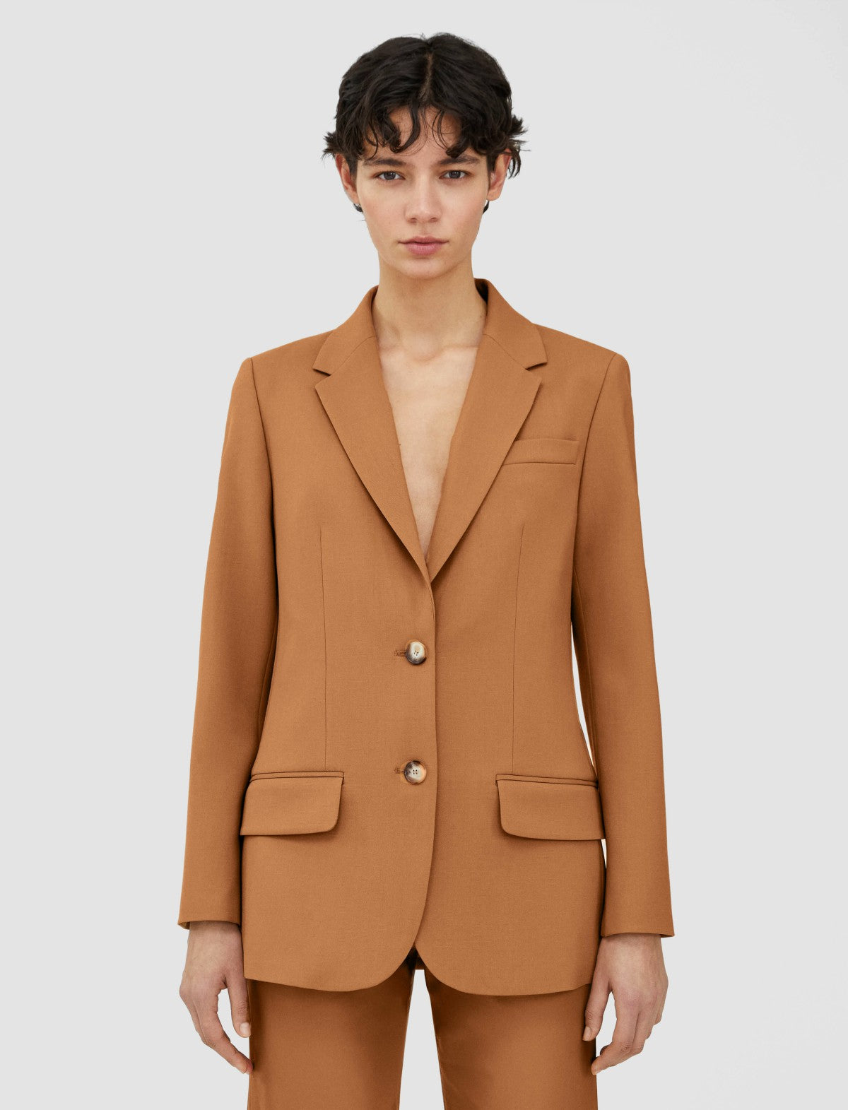 JOSEPH Fashion Women Tailoring Wool Stretch Jackie Jacket Clay