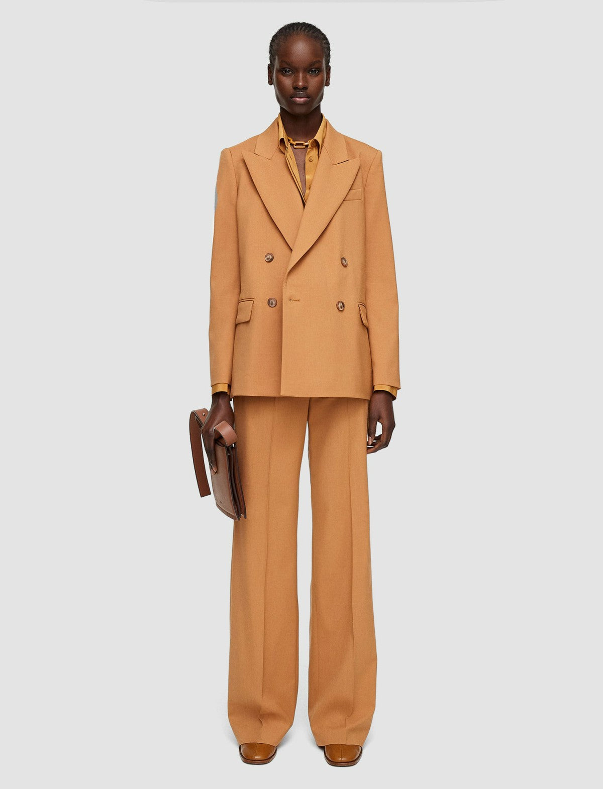 JOSEPH Fashion Women Jaden Tailoring Wool Stretch Jacket Clay