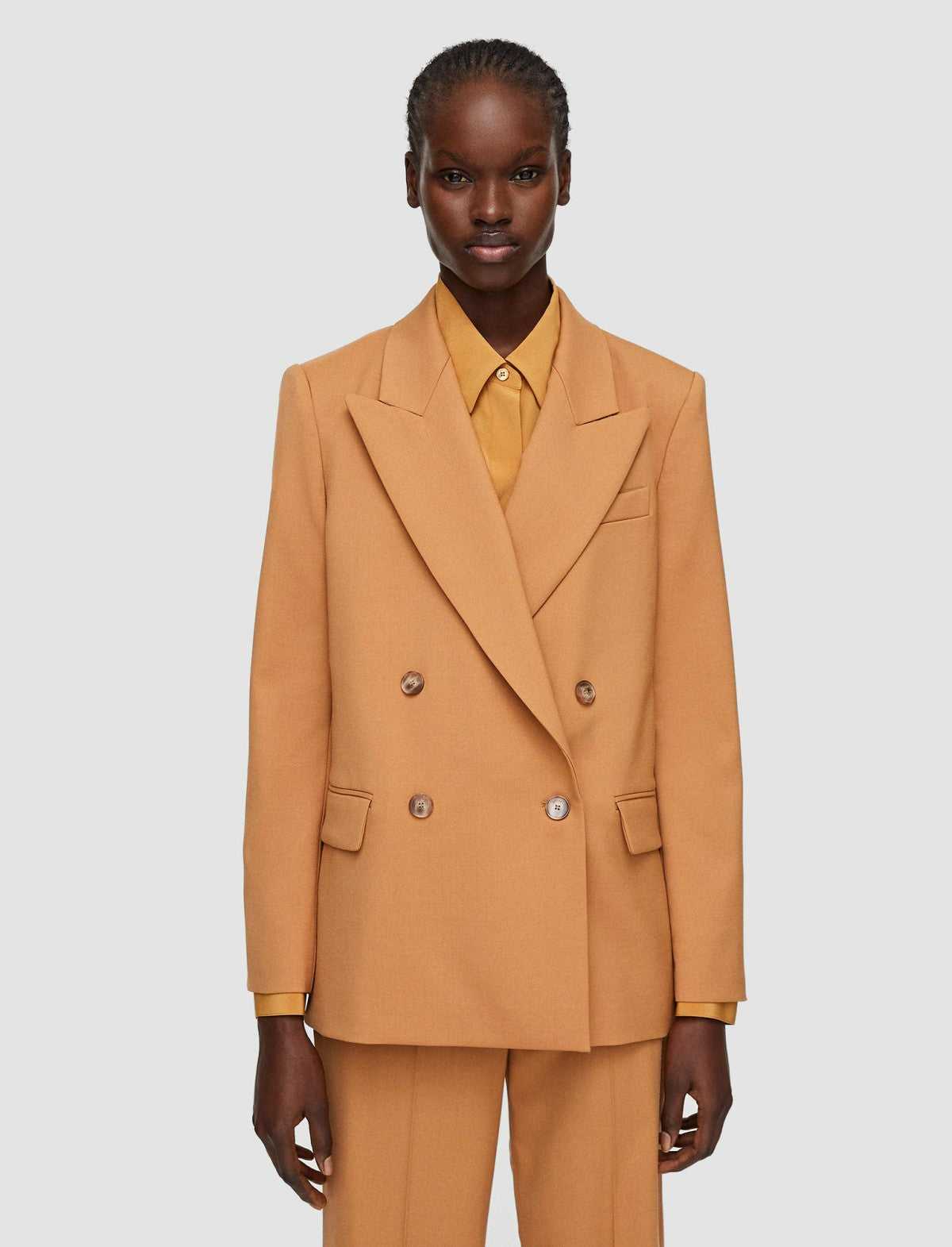 JOSEPH Fashion Women Jaden Tailoring Wool Stretch Jacket Clay