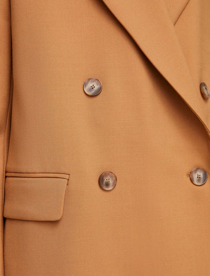 JOSEPH Fashion Women Jaden Tailoring Wool Stretch Jacket Clay